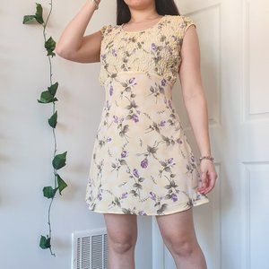Y2K RAMPAGE YELLOW FLORAL DRESS